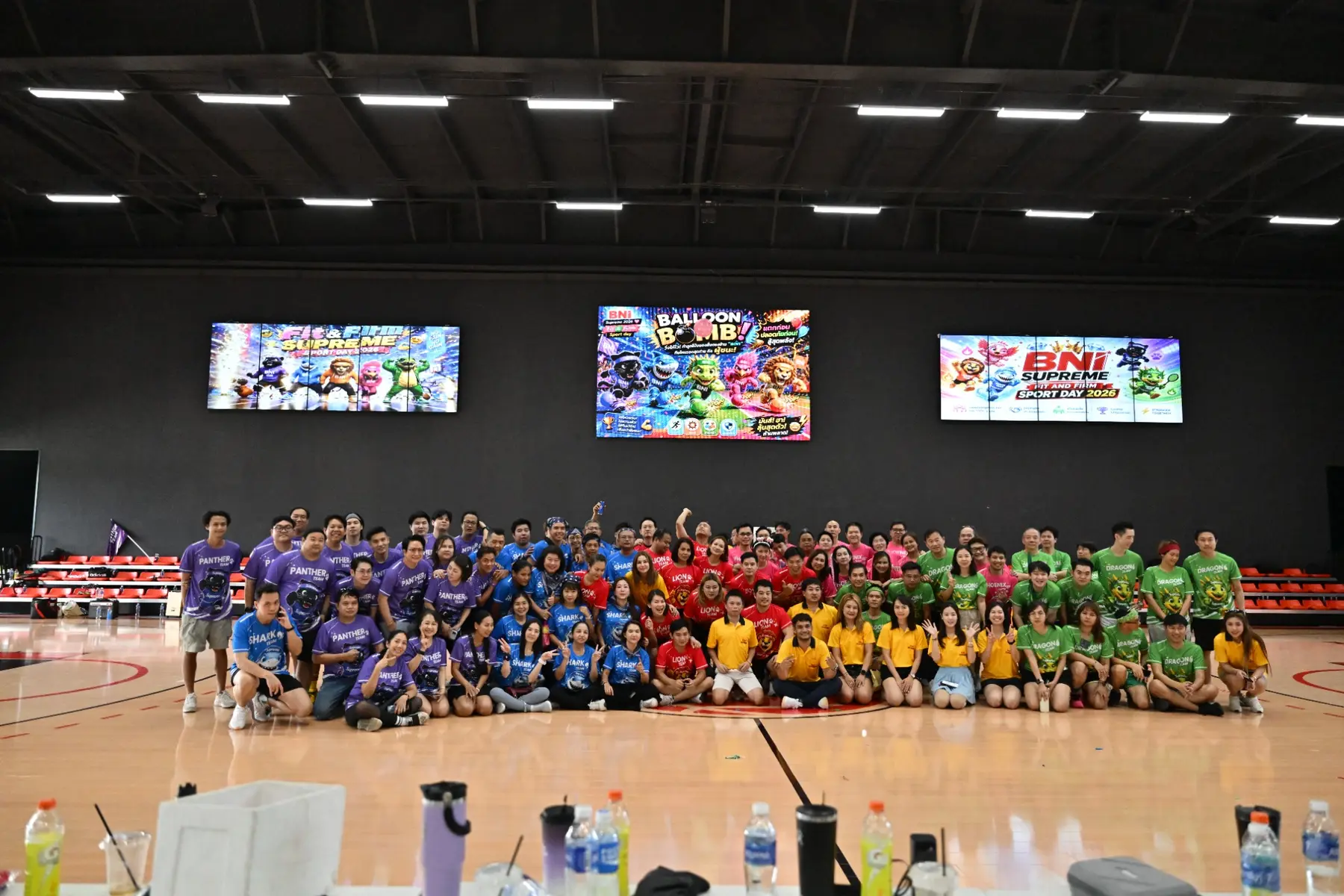 FYB players, families and partners at a large community sports event