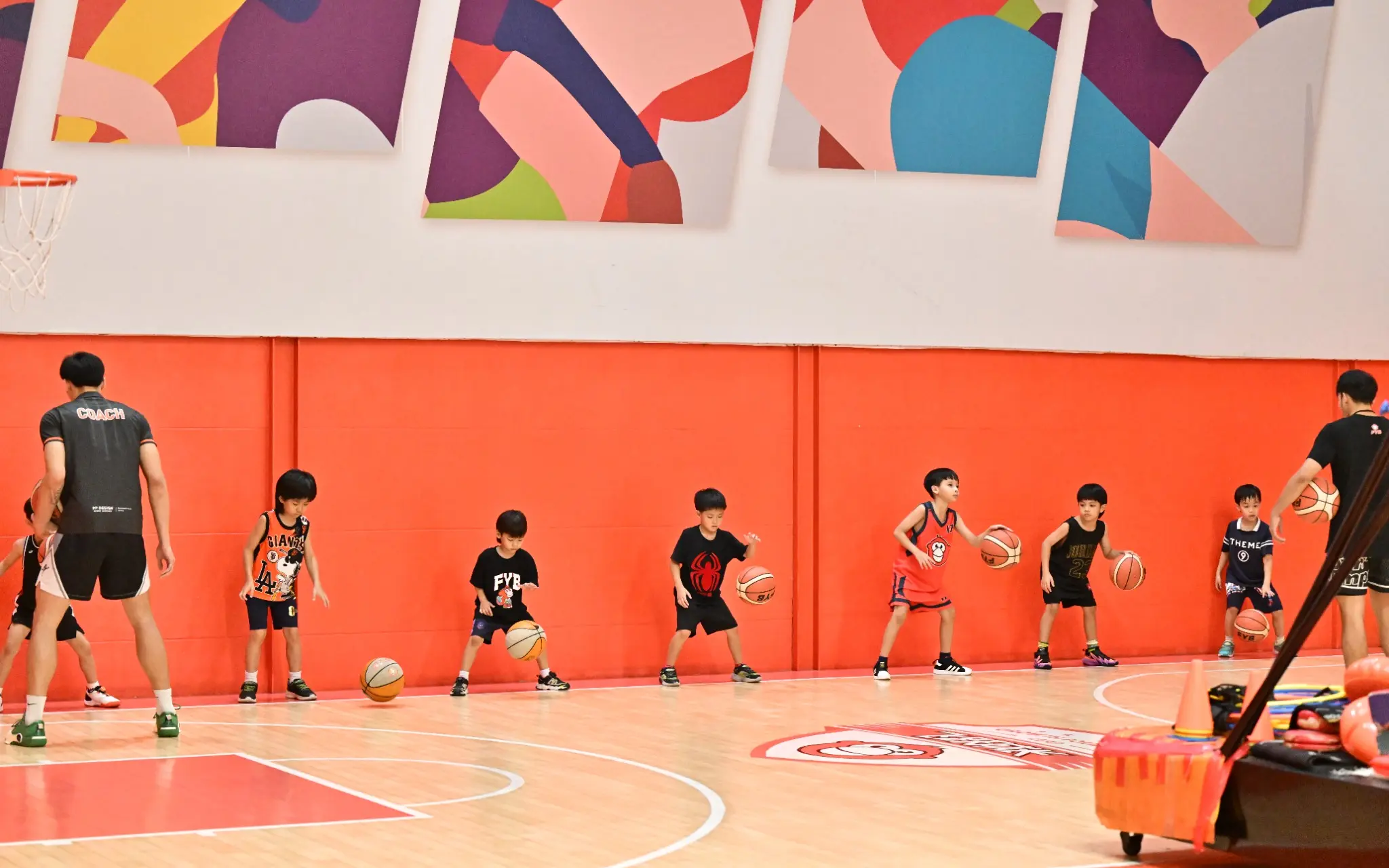 Young FYB players practising basketball fundamentals